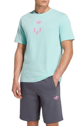 adidas Messi Cotton Graphic T-Shirt in Semi Flash Aqua// at Nordstrom, Size Xx-Large R