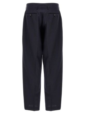 Cellar Door Front-Pleat Wool Blend Trousers - Black