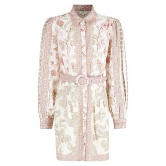 Hemant & Nandita Kleedjes, Dames, Beige, S, Katoen, Dani Mini Dress