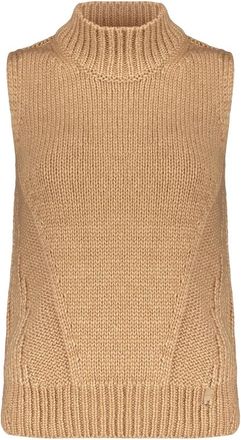 Herno Mouwloze trui - Dames - Coltruien - Beige - 2XL - Kasjmier - Truien & Vesten