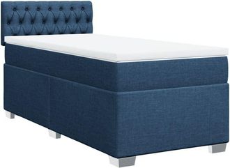 vidaXL Box Spring Bed with Mattress Blue 90x200 cm Fabric Vidaxl