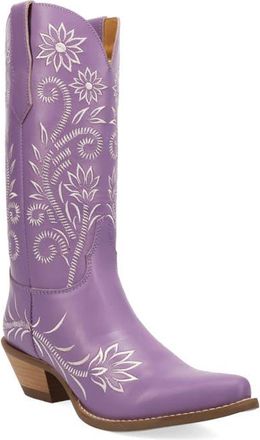 Dingo Buttercup Embroidered Western Boot in Lavender at Nordstrom, Size 7.5