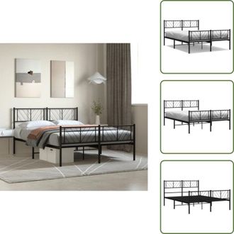 vidaXL The Living Store Giroletto con Testiera e Pediera Metallo Nero 120x200 cm - Letto in acciaio