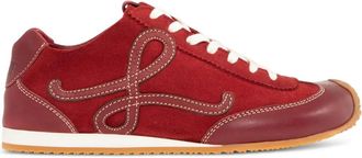 Loewe logo appliqué ballet runner sneakers - women - Leather/Suede/Fabric/Rubber - 10 - Red