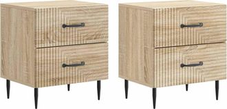 vidaXL Armario De Noche 2 Uds. Roble Sonoma 43 X 34,5 X 47,5 Cm Vidaxl