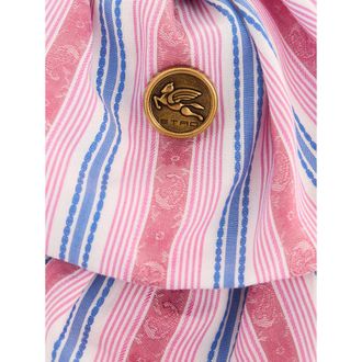 Etro Striped Cotton Jacquard Hair Clip - Pink