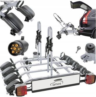 OEM Plataforma Portabicicletas Con Barra De Remolque 4 Bicicletas 7 Pines