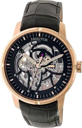 Heritor Ryder Automatic Black Skeleton Dial Mens Watch HR4606