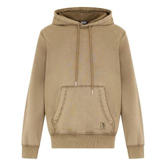 Diesel Hoodies, male, Beige, Size: 2XL Versatile Hoodie with Kangaroo Pocket
