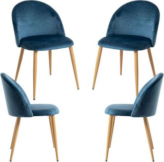 Regalos Miguel Packs Sillas Comedor - Pack 4 Sillas Vint Terciopelo - Azul