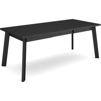 Skraut Home Skraut Home - Mesa Comedor, Mesa Fija Cocina Y Sal&oacute;n, 200, Para 10 Comensales, Patas De Madera, Estilo Moderno, Negro