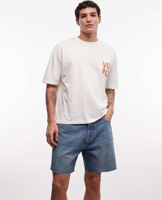 Weekday Pantaloncini di jeans oversize blu