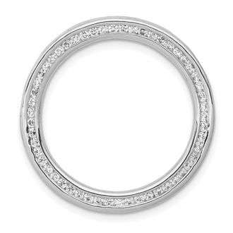 Diamond2Deal 14K White Gold Lab Grown Diamond Circle Pendant (0.50ct, VS, G-H)