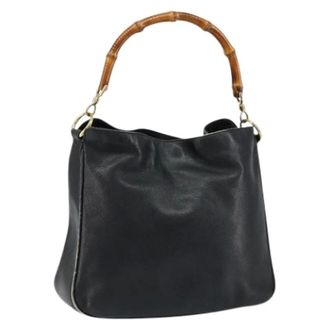 Gucci Pre-owned Vintage Leren Handtas - Dames - Pre-owned - Zwart - Maat: ONE Size Leer