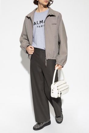 Balmain T-shirt With Logo Print, Mens, Grey