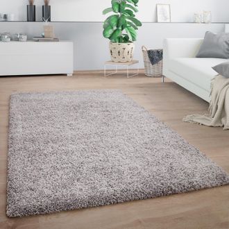 Paco Home Paco Home - Alfombra Sal&oacute;n Pelo Largo Shaggy Monocolor Mullida Suave Moderna Gris 60x100 Cm