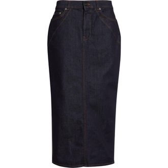 Givenchy Kick Back Denim Midi Skirt in Dark Blue at Nordstrom, Size 6 Us