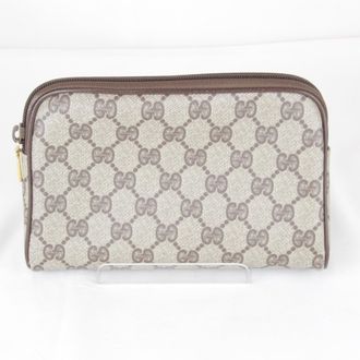 Gucci Brown Gg Supreme Pouch (Pre-Owned)