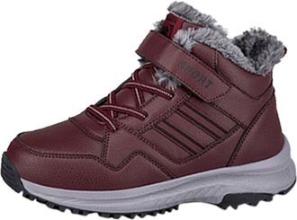 Generic Winter Warm Fashion Casual Sneakers for Women Outdoor Thickened Sole Comfortable Walking Footwear with Durable Design (Red, 4.5)