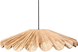 Beliani Boho Pendant Lamp Rattan Raffia Natural Hand-Woven Ceiling Light Dining Room Hallway Living Room SABOGAL