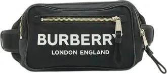 Burberry Pre-owned Belt Bags, male, Black, Size: ONE SIZE Pre-owned Nylon Leather Waist Bag