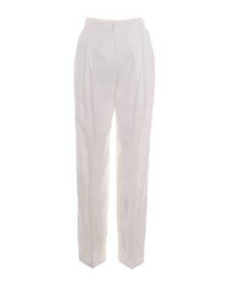 Elisabetta Franchi White Relaxed Pleated Pants