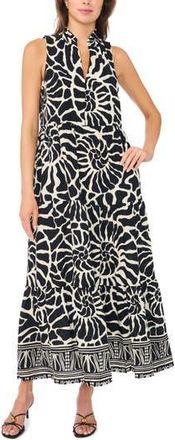 Halogen Sleeveless Tiered Maxi Dress in Rich Black at Nordstrom Rack, Size Medium