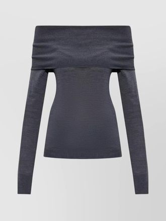 Stella McCartney virgin wool off-shoulder turtleneck jumper