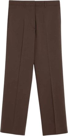 Miu Miu Pantalone Regolare - Dames - Straight fit broeken - Bruin - S - Wol - Broeken