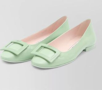 Roger Vivier round toe gommettine buckle bow ballerinas