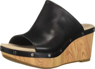 Clarks Womens Annadel Molly Wedge Sandal, Black Leather, 8 UK