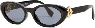 Fendi Oval-frame Sunglasses - Black - One Size