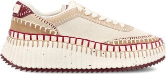 Chloé Nama textured-sole lace-up sneakers - women - Polyester/Spandex/Elastane/Rubber/Polyethylene vinyl acetate (PEVA)/Calf Suede/Calf Leather - 36