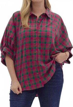Entro Womens Mary Top - Plus In Pink