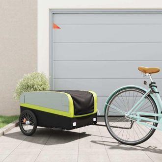 vidaXL Vidaxl - Remolque Para Bicicleta Hierro Negro Y Verde 45 Kg