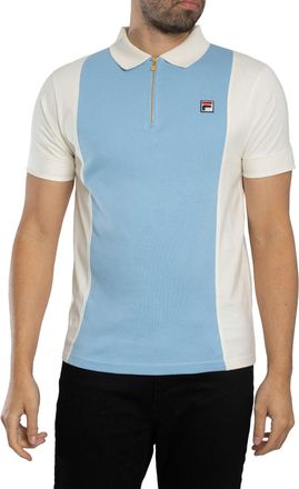 Fila Pierro Cut &Amp; Sew Zip Polo Shirt, Blauw