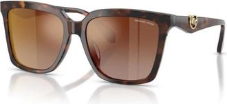 Michael Kors Menaggio Zonnebril - Dames - Zonnebrillen - Bruin - 53 MM - Accessoires