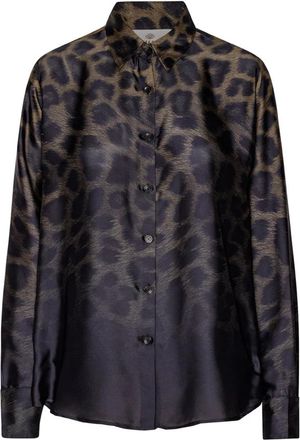 Karmamia Gradient Leo Blouse - Elegante Stijl - Dames - Overhemden - Veelkleurig - XS - Polyester - Overhemden