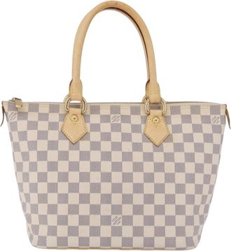 Louis Vuitton Saleya Damier White Canvas Handbag (Pre-Owned)