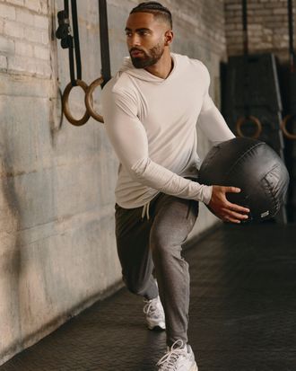 Vuori Clothing Strato Tech Hoodie | River Rock Heather | XS, Size Extra Small