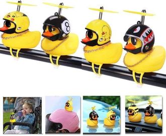 OEM Vvgoods - Adorno Amarillo Para Coche Con Casco De H&eacute;lice, Timbre De Bicicleta Para Ni&ntilde;os, Decoraci&oacute;n De Animales
