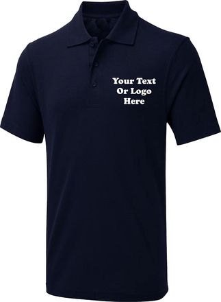 Generic Personalised Any Text Any Logo Polo Shirt Business Work Unisex Workwear Top Office Staff Crew Security Bouncer Manager Member Personalized Customised 