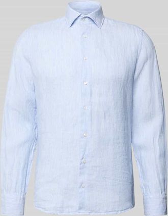 Seidensticker Slim Fit Leinenhemd mit Kentkragen in Bleu, Gr&ouml;&szlig;e 38