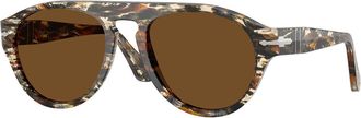 Persol PO3370S Polarized 122157 Mens Sunglasses Brown Size 56