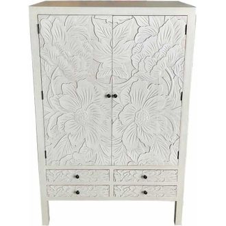 Wanderlust Deco Armario De Madera De 4 Cajones Y 2 Puertas 100x45x160