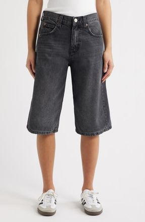BDG Logan Denim Bermuda Shorts in Washed Black at Nordstrom, Size 24 32