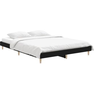 vidaXL Bed Frame without Mattress Black 140x190 cm Engineered Wood Vidaxl