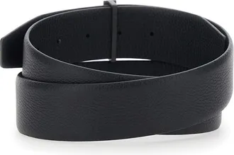 Tom Ford Mens Belt Icon T Black Leather Calf