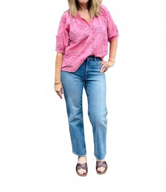 Dylan Shay Button Blouse In Pink