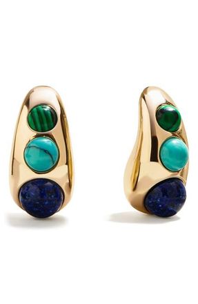 BaubleBar Ella Semi Precious Drop Earrings in Multi Green at Nordstrom